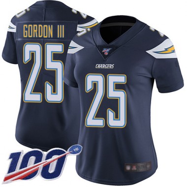Los Angeles Chargers NFL Football Melvin Gordon Navy Blue Jersey Women Limited #25 Home 100th Season Vapor Untouchable->youth nfl jersey->Youth Jersey